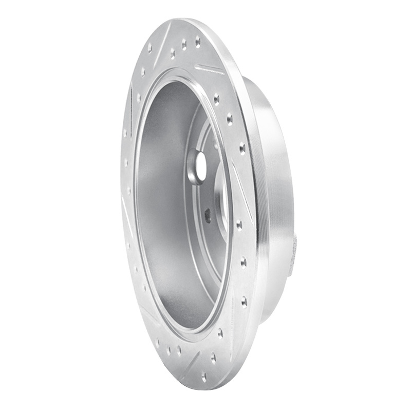 Mazda Millenia Brake Rotor (1) - Rear Right - R1 Concepts - Drilled & Slotted - Silver - `95-`02